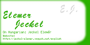 elemer jeckel business card